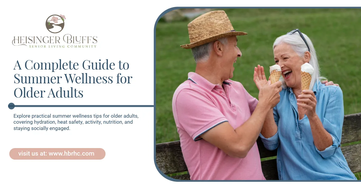 A senior couple enjoying ice cream during the summer