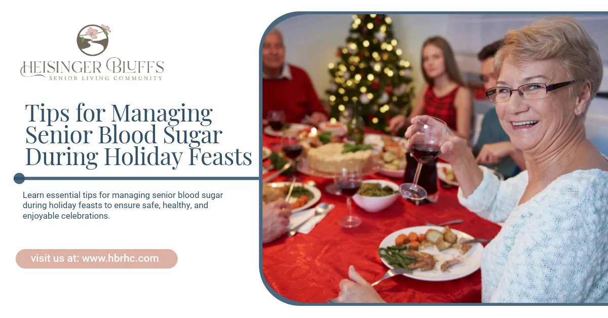 An elderly woman enjoying a holiday feast