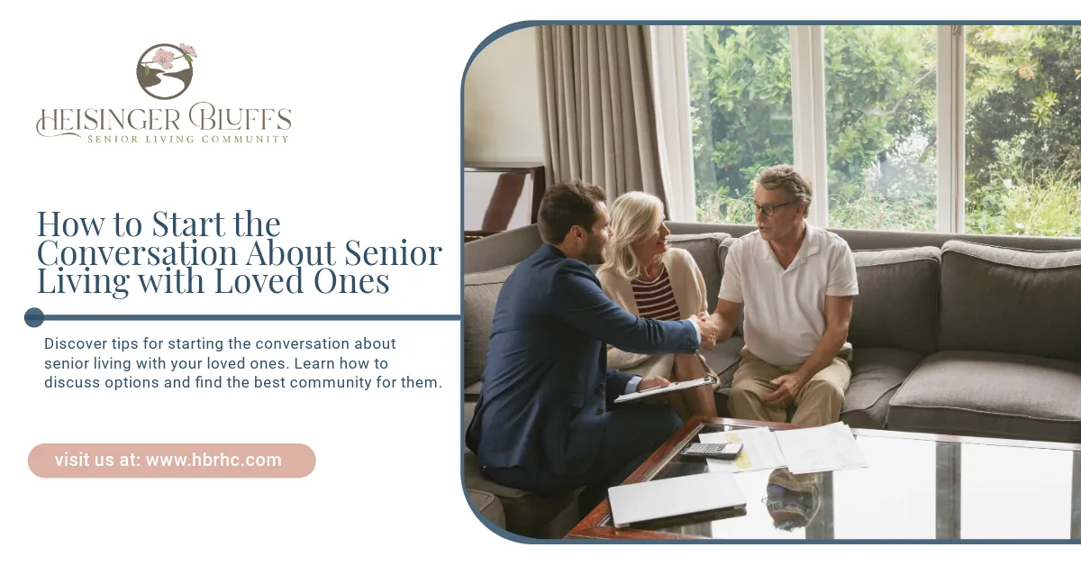 A man is stalking with his elderly parents about senior living.