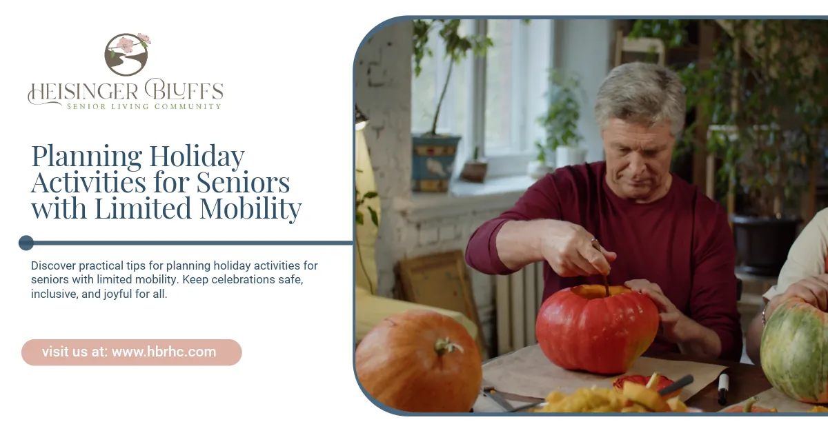A senior carving a pumpkin