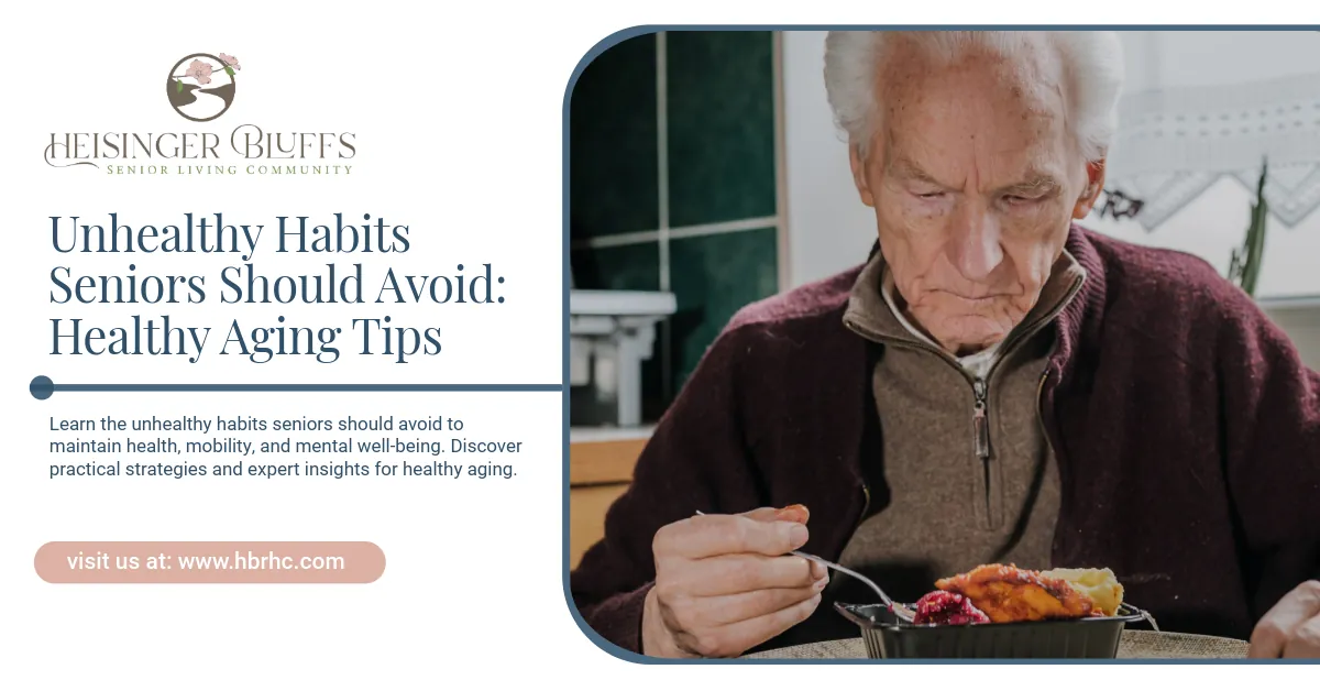 A senior eating a processed meal at a table