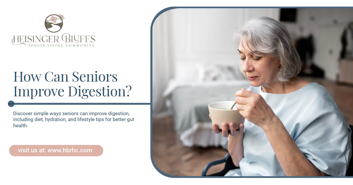 Senior woman eating soup.