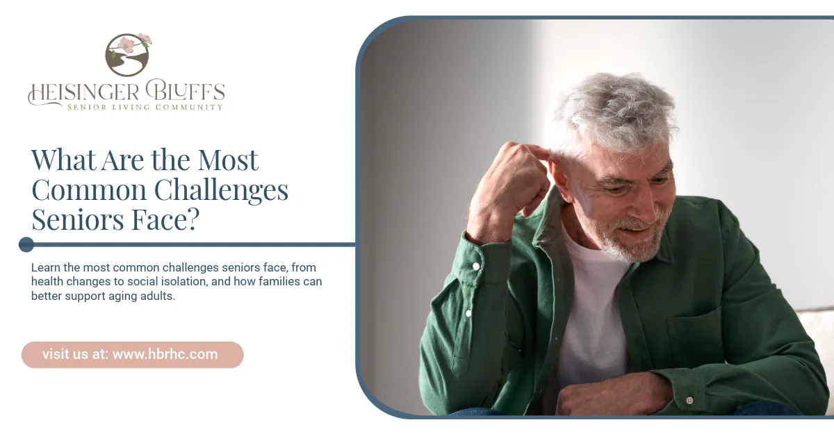An elderly man sitting on a desk, scratching his head, showing confusion