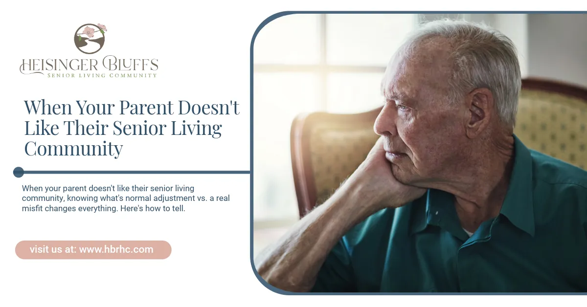 A senior sitting alone, looking away