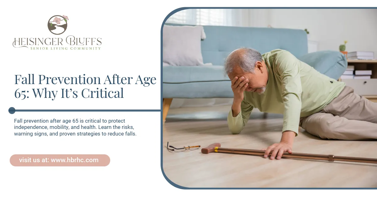 Elderly person fallen on the floor near a cane. 