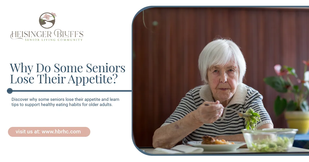 A senior woman is eating salad.