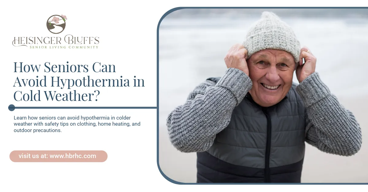 An elderly man wearing a jacket and a beanie in cold weather