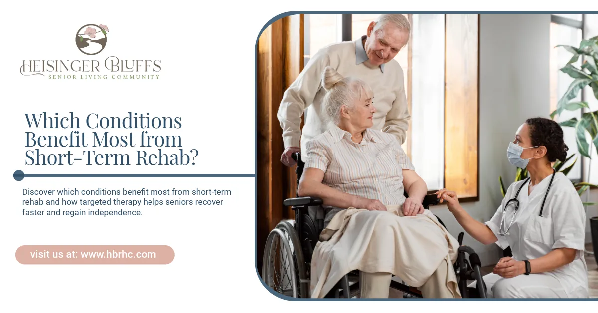 An elderly woman in a wheelchair with a man assisting and a nurse.