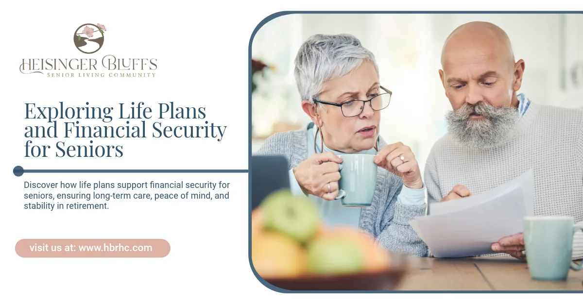 Two seniors choosing a life plan