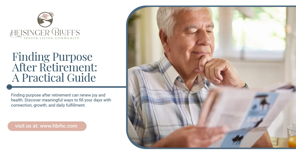 Senior man reading a booklet in a bright room