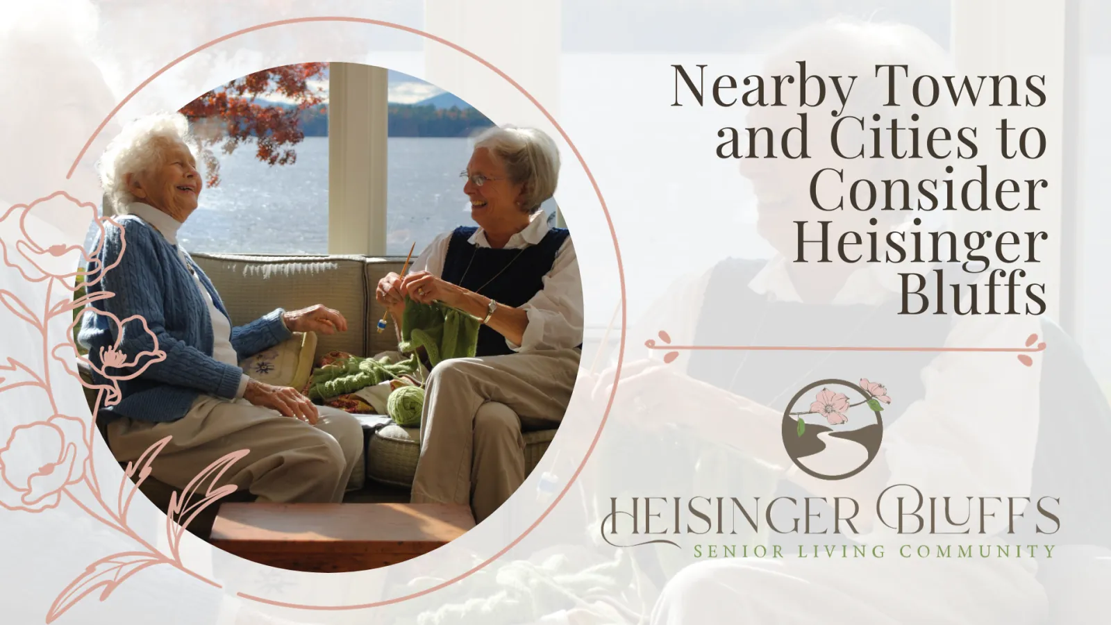 Two older women sitting on a couch talking to each other