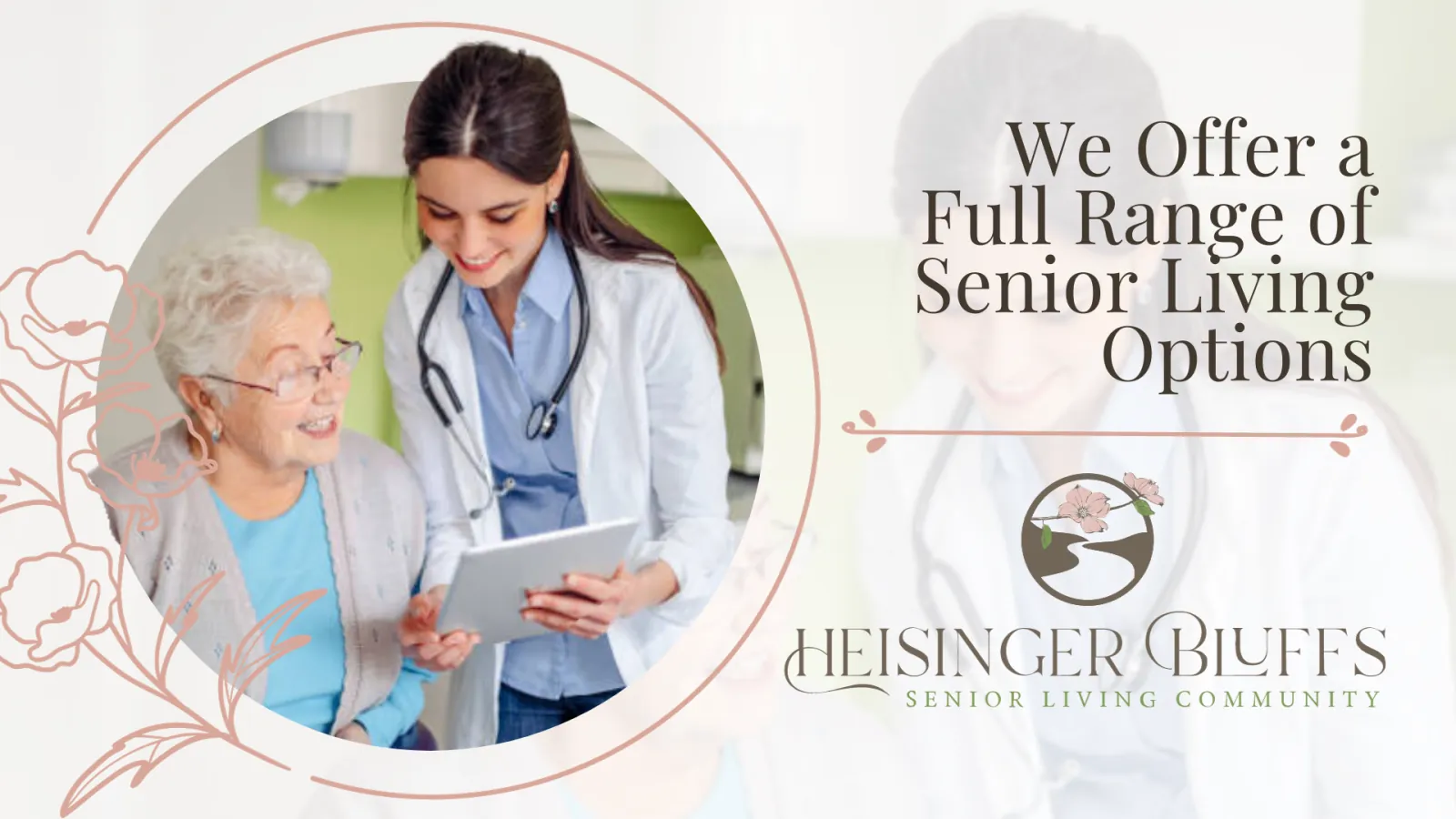 A doctor talking to an elderly woman while looking at a tablet