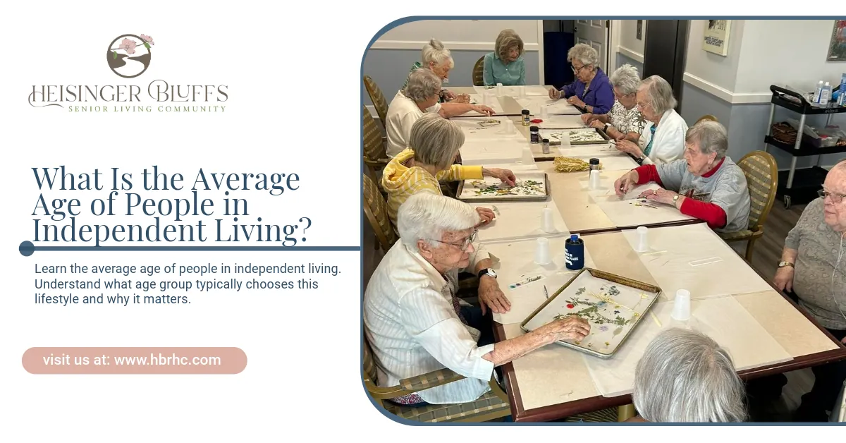 The residents at Heisinger Bluffs are sitting around a table playing a game.