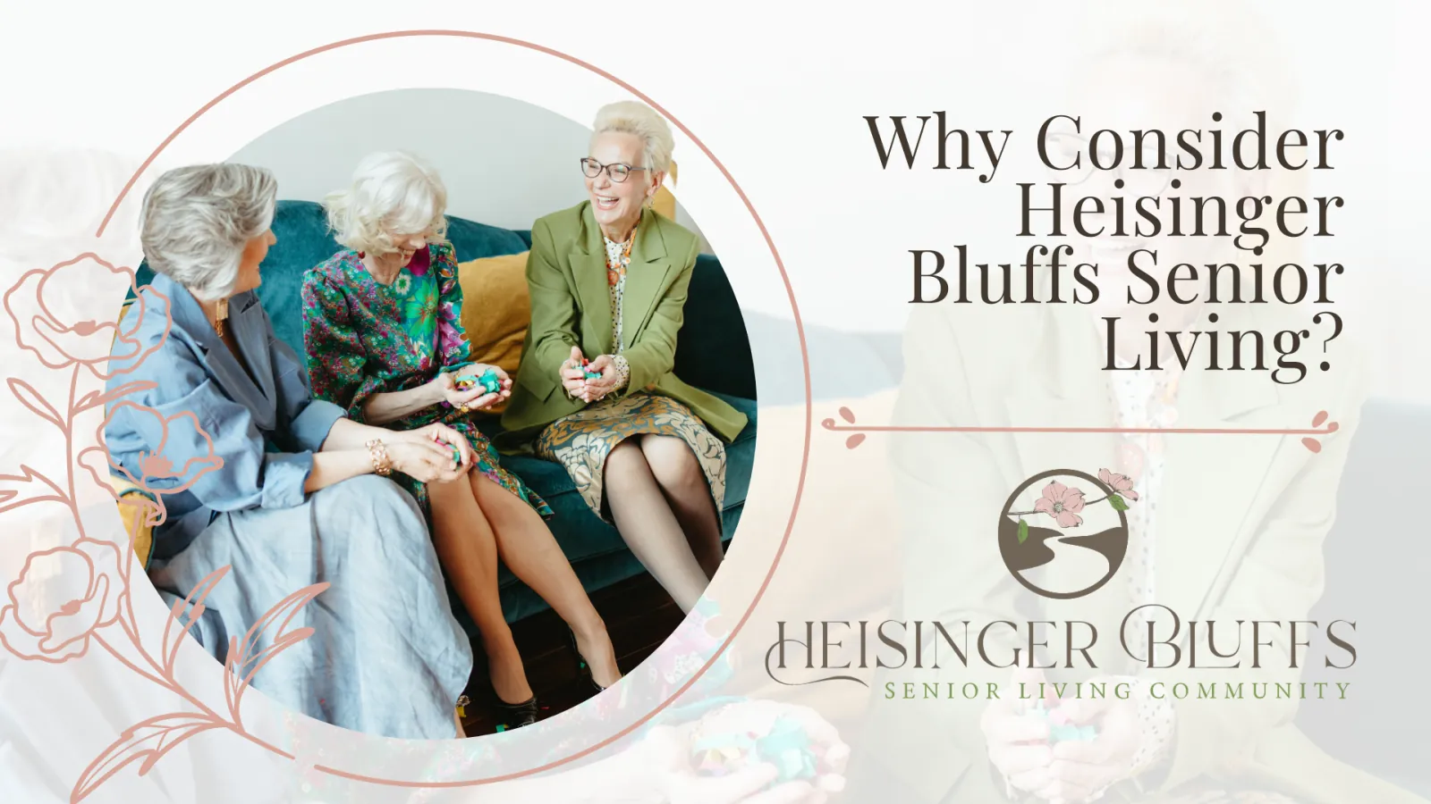 Three older women sitting on a couch looking at their phones