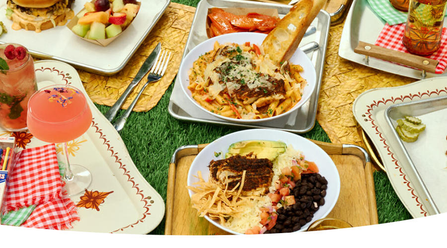 Plates of food at Dukes on the Boulevard