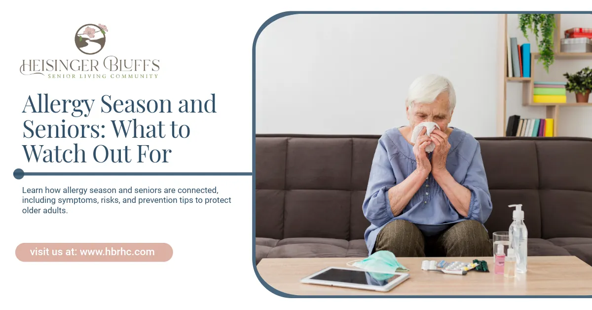 An elderly person sneezing while sitting on a couch.