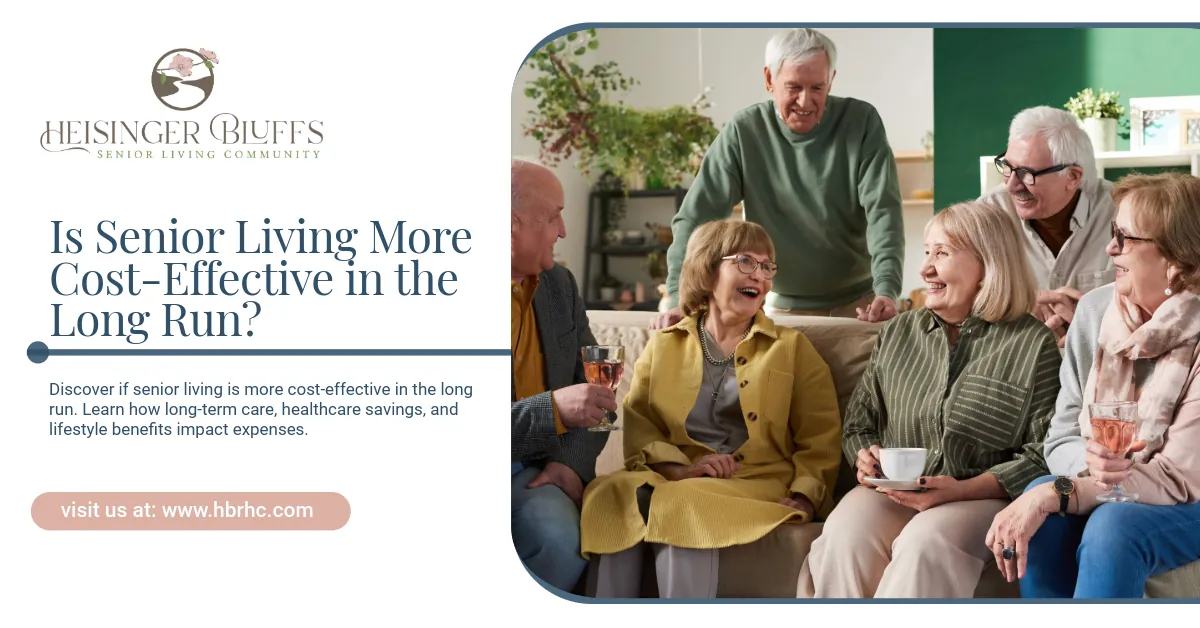A group of senior living residents bonding together in a living room