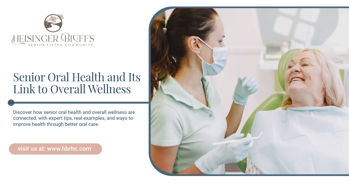 A dental professional examines a senior in a clinic.
