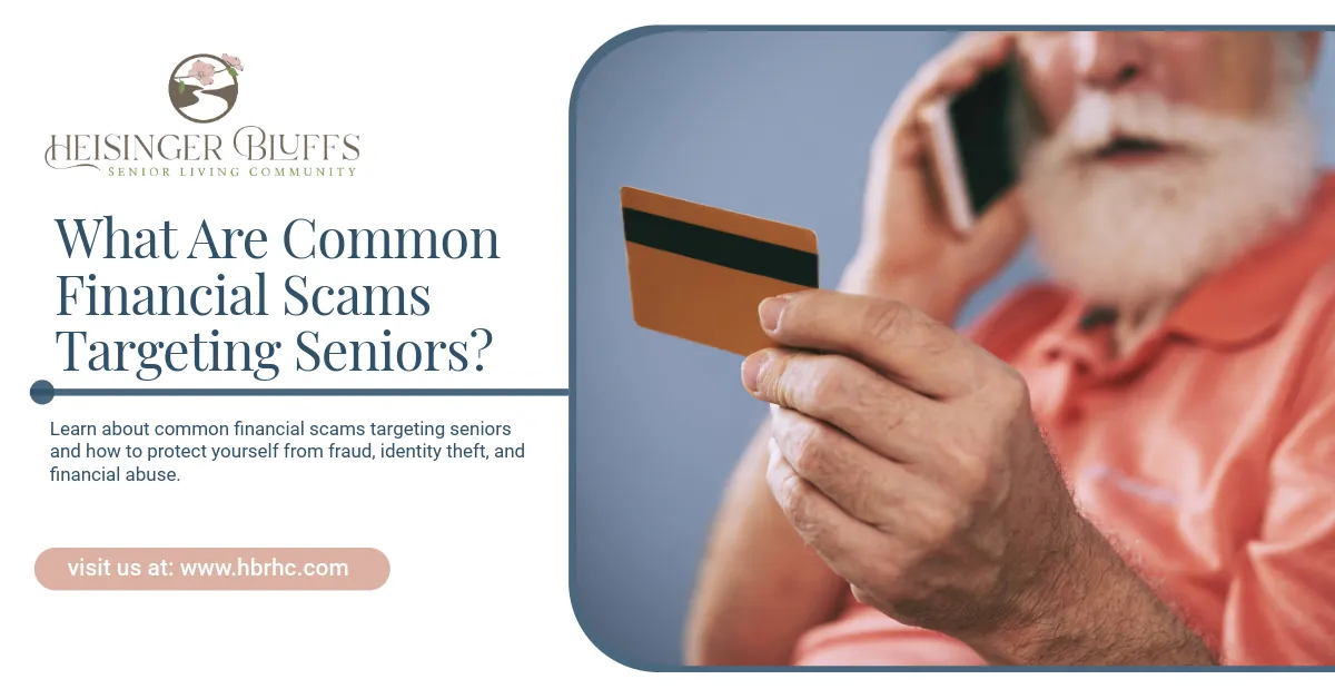 An elderly man on the phone holding a credit card