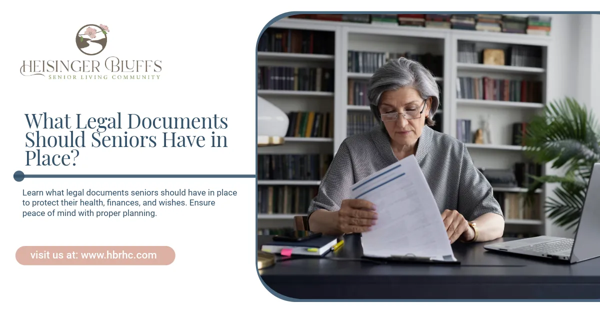 Senior woman reviewing legal documents at a desk
