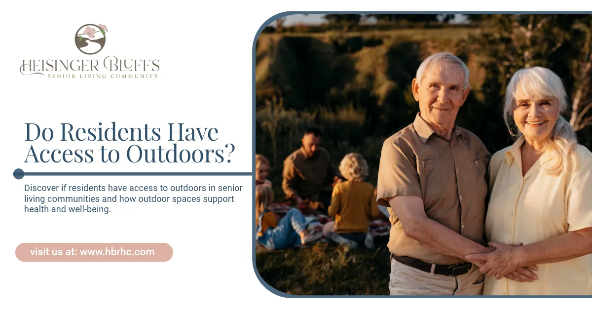 Senior living residents bonding outdoors