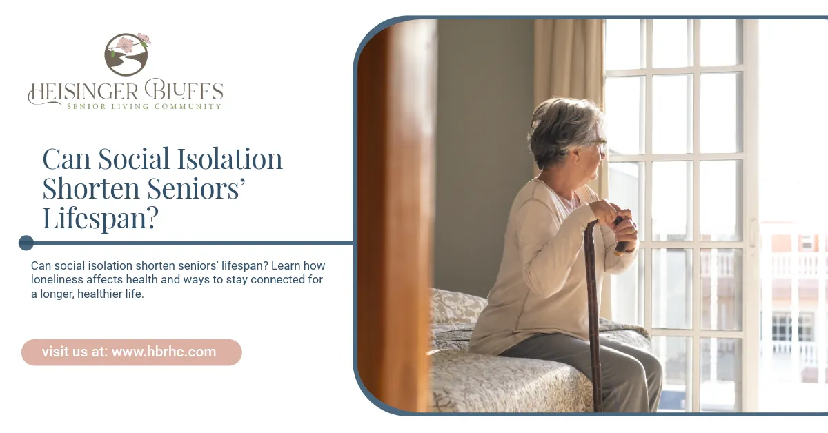 An elderly person looking out a window with a cane.