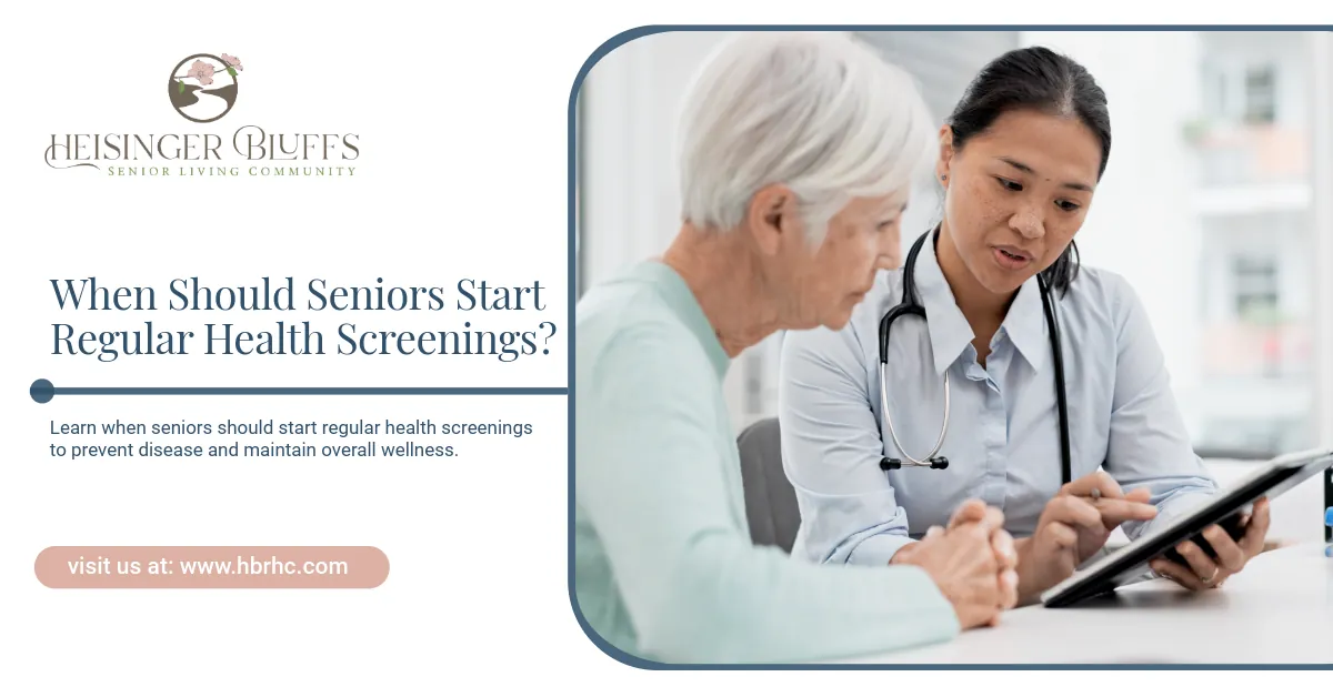 A doctor showing a tablet to a senior during a health screening