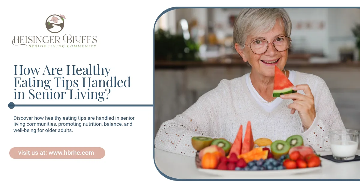 An elderly woman eating fruits