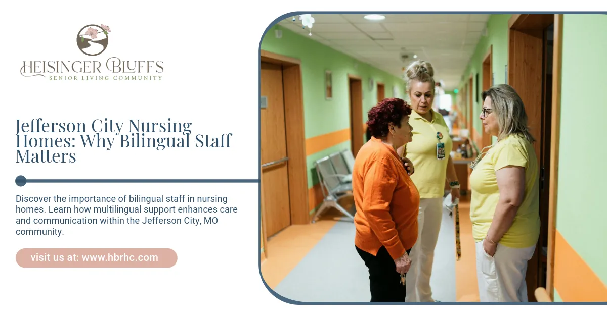 A group of women are standing in a hallway talking to each other.
